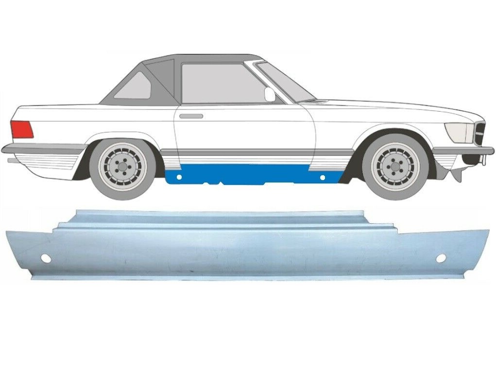 Prag MERCEDES Clasa SL (R107), 01.71-09.1989, model R, partea dreapta, otel galvanizat