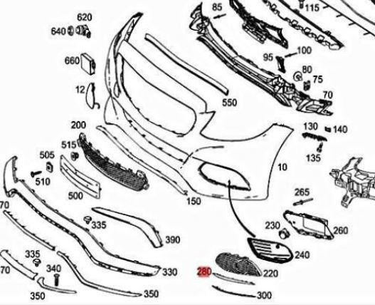 Bandou grila bara protectie fata MERCEDES Clasa C (W205), 01.2014-, fata, partea stanga, cromat; superior