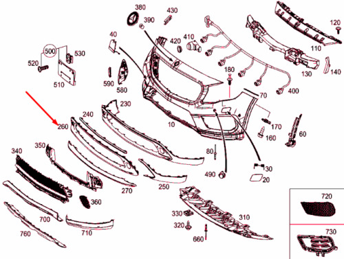 Bandou bara fata MERCEDES Clasa GLA (X156), 2017-2019, Centrala, argintiu
