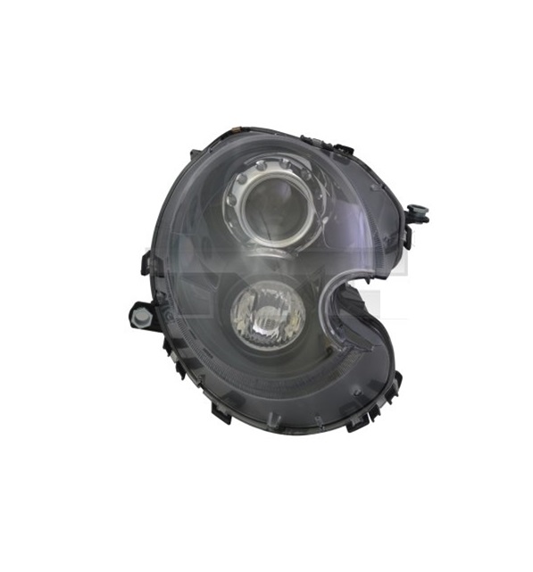 Far MINI ONE/COOPER/CLUBMAN/CLUBVAN/COUPE/ROADSTER/CABRIO (R56/57/58/59), 07.2007-, TYC, fata, partea dreapta, bi-xenon;tip bec D1S; electric; lucas alb, carcasa neagra; fara bec descarcare; fara ballast; cu motor;