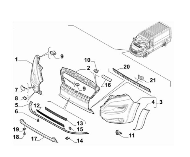 Capac proiector ceata Citroen Jumper, 06.2014-; Fiat Ducato, 06.2014-; Peugeot Boxer, 06.2014-, parte montare Fata, RapidAuto 57N129-5