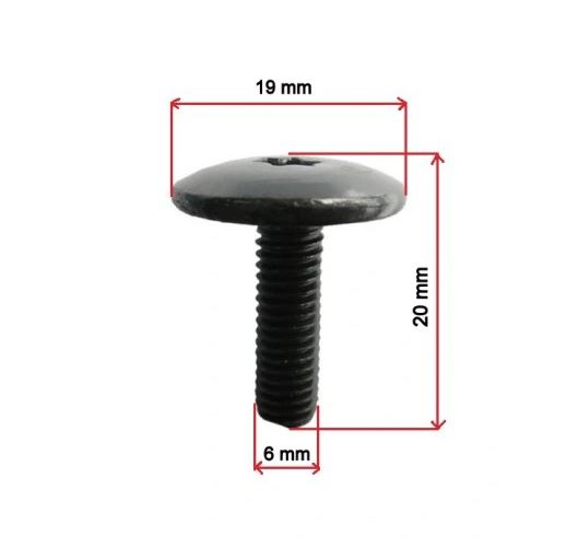 Surub fixare M6 DACIA DOKKER, DUSTER LODGY LOGAN SANDERO, Citroen, BMW Chevrolet Peugeot Renault VW Opel, fixare bare si ornamente, alte aplicatii, 10 buc la set, Grila, bara protectie si structura