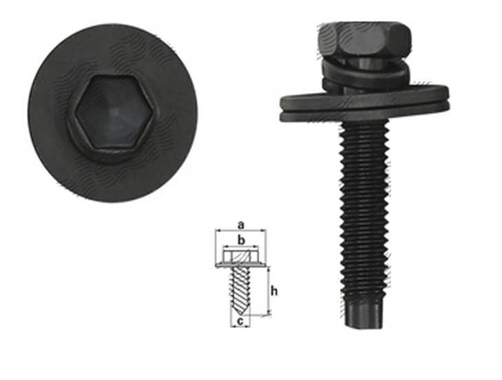 Surub fixare M6 HYUNDAI ELANTRA (HD), Kia OPTIMA (TF), SORENTO, Toyota AURIS (E15), COROLLA (E14/E15), IQ, LAND CRUISER V8 (FJ200), PRIUS (XW30), RAV4 (XA20), URBAN CRUISER, VERSO, YARIS (XP90/XP130), YARIS VERSO; 5 buc/set, fixare bare, scuturi, carenaje