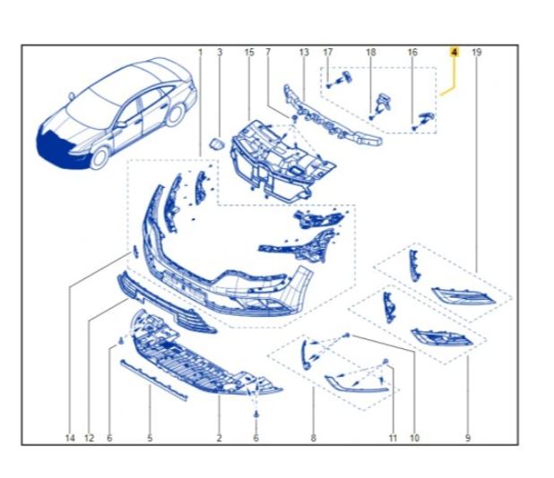 Suport bara protectie RENAULT TALISMAN, 01.2016-, fata, set (3 buc.)
