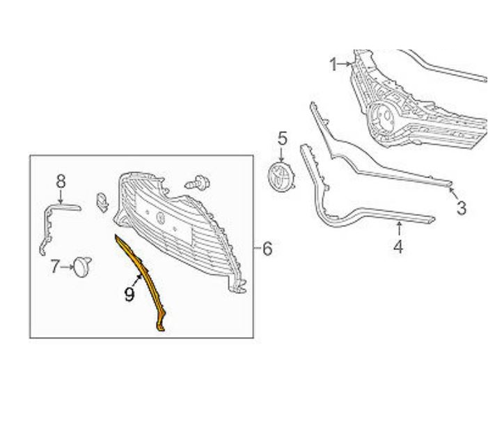 Bandou bara protectie fata TOYOTA YARIS, 07.2014-05.2017, partea stanga, cromat