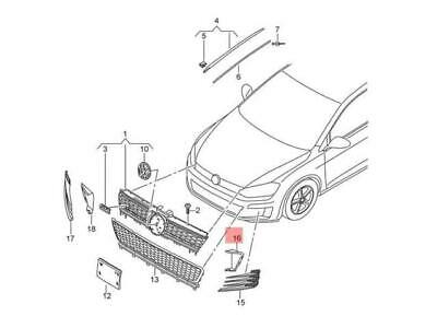 Deflector aer VW GOLF 7 (5K), 2017-, model GTI, fata, partea stanga,