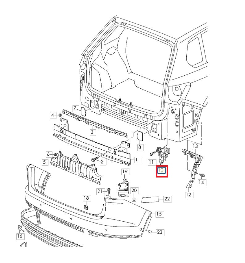 Suport bara spate VW TOUAREG, 05.2018-, partea dreapta,