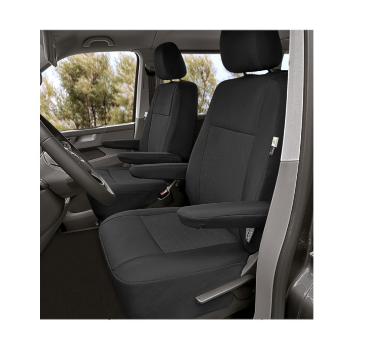 Set huse scaune auto Kegel Tailor Made pentru VW T5 2003-2015, T6 dupa 2015, ptr scaun sofer + pasager, 1 + 1