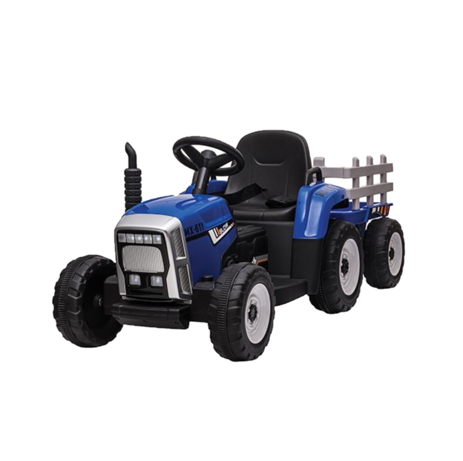 Mini tractor electric cu remorca, 12V, 2 motoare, 3-8km/h, Mp3 Player, lumini, telecomanda Bluetooth