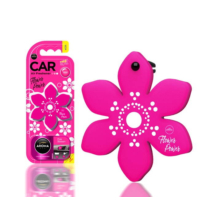 Odorizant auto pentru oglinda AROMA FLOWER POWER Pink Blossom