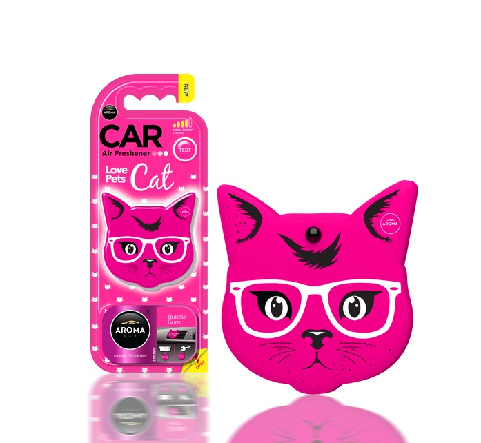 Odorizant auto pentru oglinda AROMA CAT Pink Blossom Polimer