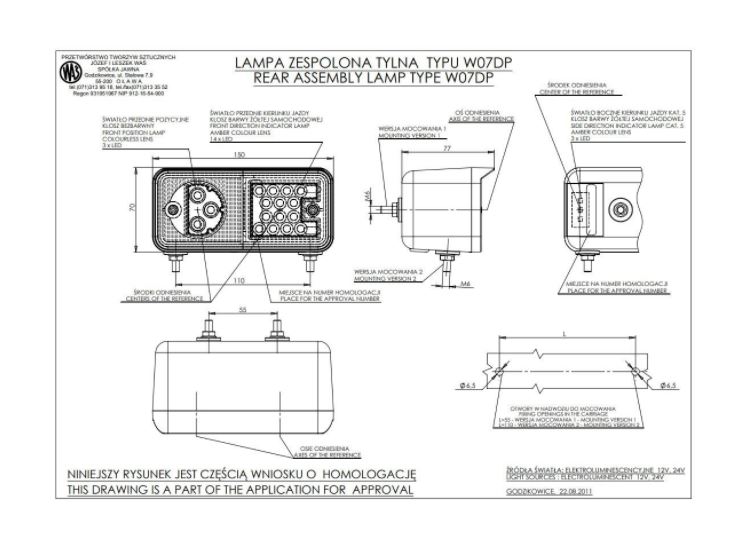 Lampa semnalizare fata cu lumina parcare RapidAuto 99MPP05E, 12/24V; cu indicator led; cu lumina de parcare LED; LED; ECE;