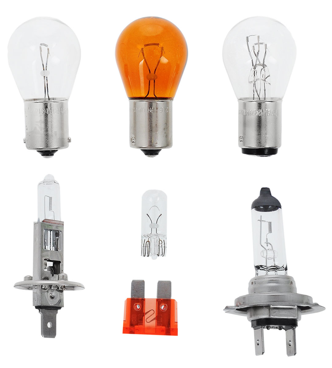 Set becuri rezerva PHILIPS 99ZK071P, 12V; premium; 30% mai multa lumina; cpl.: H7, H1, P21W, PY21W, P21/5W, R5W, W5W, 3 sigurante; ECE