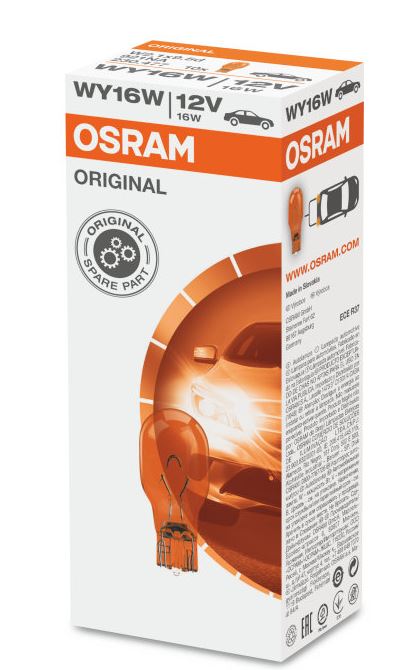 Bec WY16W OSRAM 99ZP209A, 12V; 16W; original; galben; W2.1x9.5d; ECE, 1 buc.