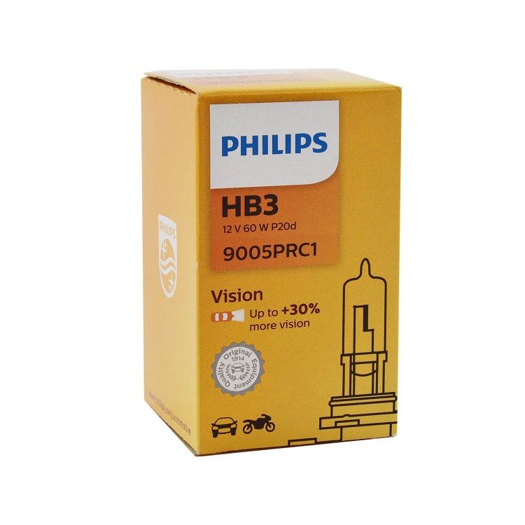 Bec HB3 (9005) PHILIPS 99ZS074P, 12V; 60W; Vision; 30% mai multa lumina; P20d; ECE, 1 buc.