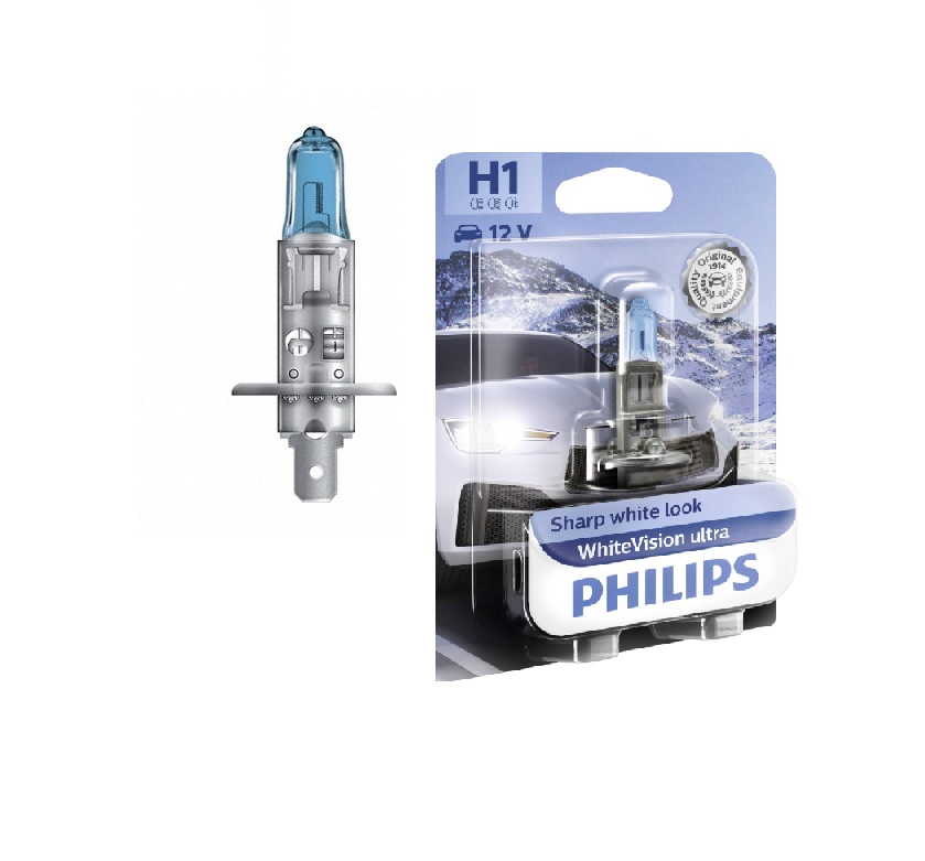 Bec H1 PHILIPS 99ZS191P, 12V; 55W; WhiteVision ultra; albastru; P14.5s; ECE, 1 buc.