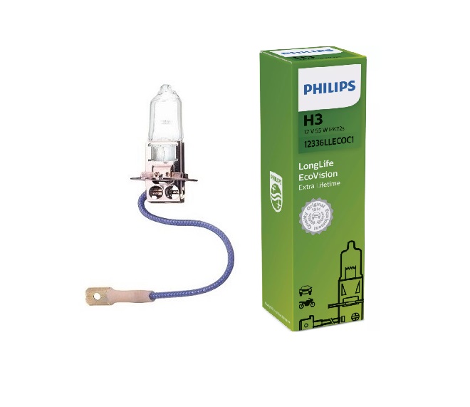 Bec H3 PHILIPS 99ZS305P, 12V; 55W; longlife ecovison; PK22s; ECE, 1 buc.