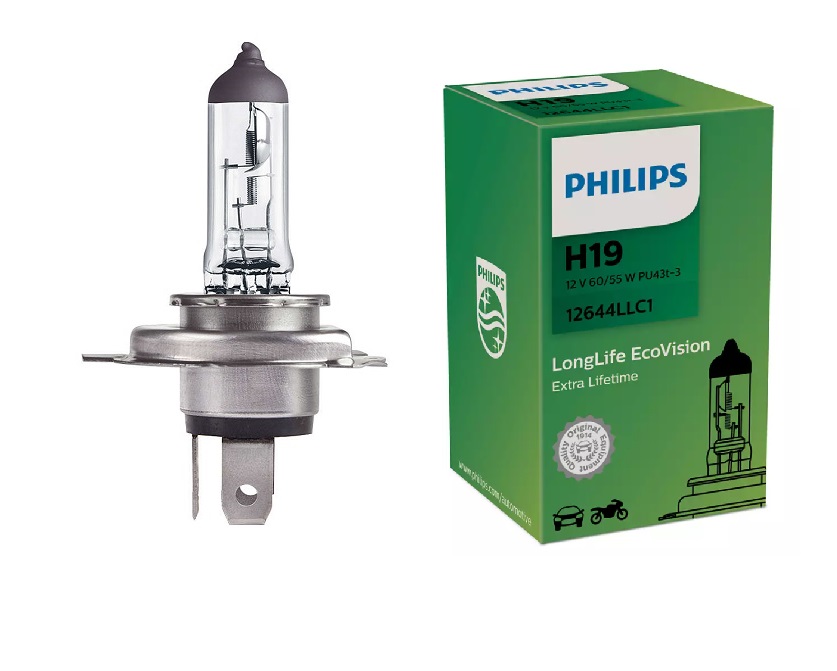 Bec H19 PHILIPS 99ZS326P, 12V; 60/55W; longlife ecovison; PU43t-3; ECE, 1 buc.