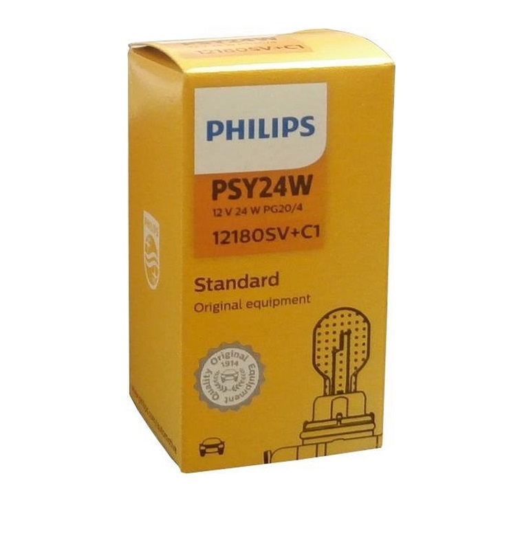 Bec PSY24W PHILIPS 99ZS329P, 12V; 24W; SilverVision; alb - auriu; PG20/4; ECE, 1 buc.