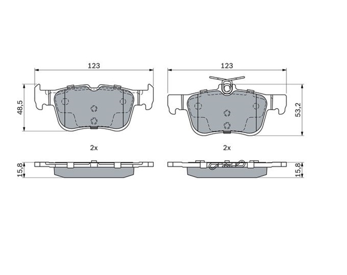 Placute frana Ford Mondeo 5 Liftback (Ce), 09.2014-, Mondeo 5 Saloon (Cd), 09.2012-, BOSCH 0986494888