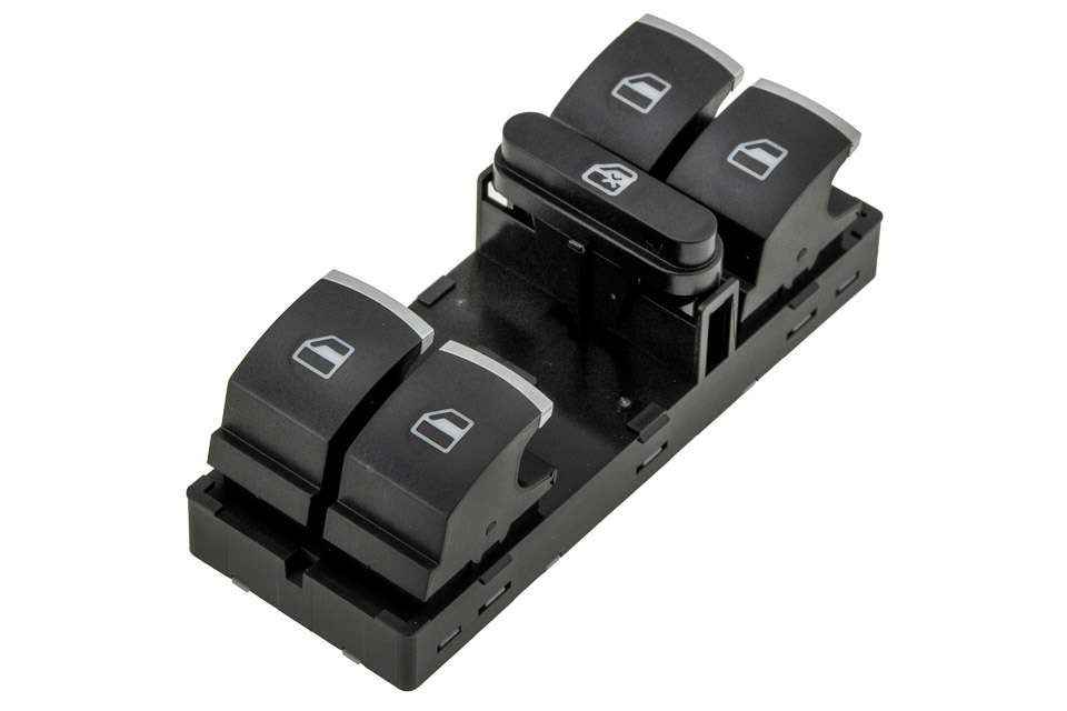 Comutator macara geam Vw Golf 6 2008-, Golf Plus 2005-, Passat B7 2010-, Golf 5 2005-, Cromata, NTY EWS-VW-001