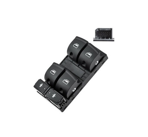 Comutator geam usa fata AUDI A3 (8P), 05.2003-2012; A6 (C6), 05.2004-2011; Q7 (4L), 2005-07.2015, partea Stanga, cu 4 butoane