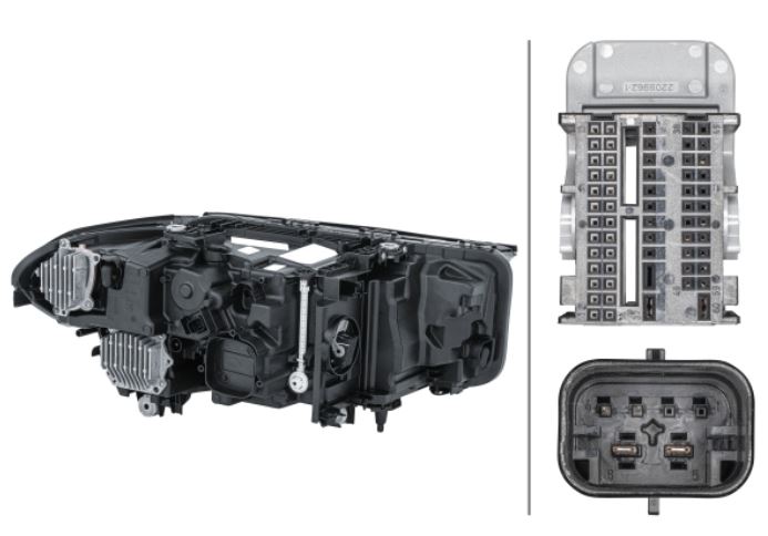 Far BMW Seria 5 (G30/G31), 06.2020-, partea Stanga, HELLA, cu lumina dinamica pentru viraje; viraje statica, 5 functii, fara marcaj "BMW"; marcaj Laser, LED, fara unitate control LED; cu modul LED; Tip de bec : Laser+LED