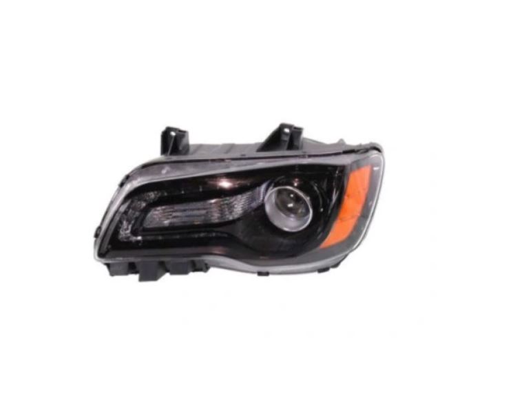 Far CHRYSLER 300, 04.2011-2014, partea Stanga, Taiwan, cu "lumina timp de zi" tip LED; Tip=USA; HiR2+PSY24W; manual; negru; halogen