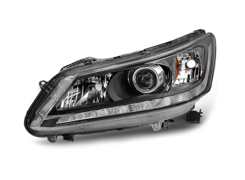 Far HONDA ACCORD (USA), 09.2012-2015 modele cu 4 usi, partea Stanga, Taiwan, cu &quot;lumina timp de zi&quot; tip LED; Tip=USA; H11+HB3+W5W+WY28/8W; manual; halogen