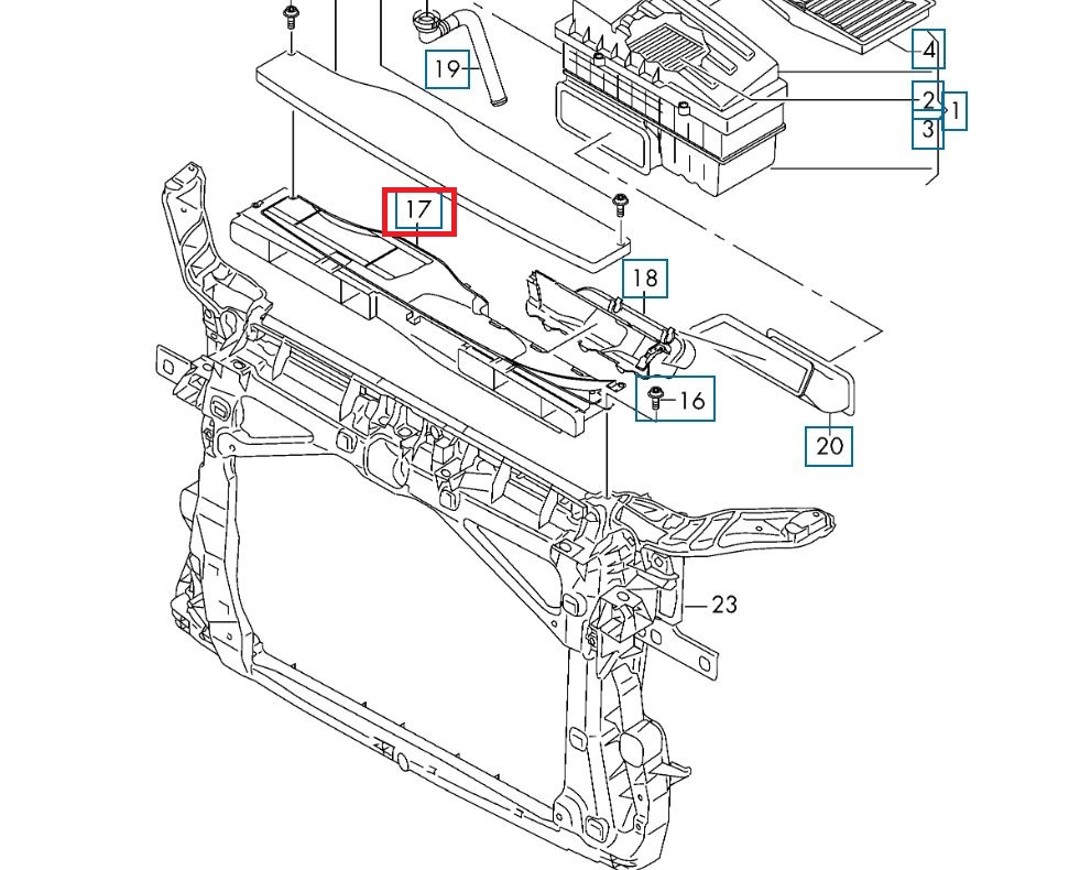 Deflector aer fata AUDI A3 (8V), 06.2012-07.2016, VW GOLF VII (5K), 10.2012-2016,inferior