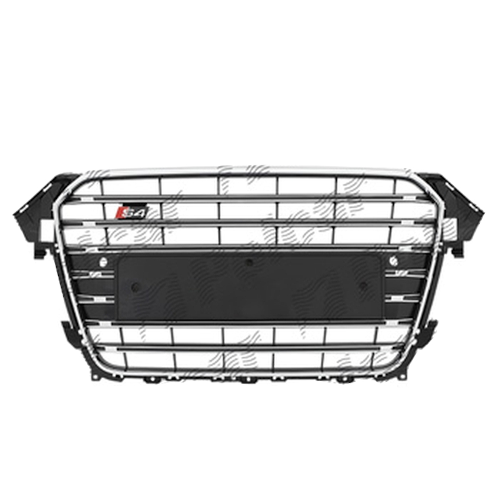 Grila masca fata AUDI A4/S4 (B8), 11.2011-12.2015,cromat, Negru stralucitor; fara emblema