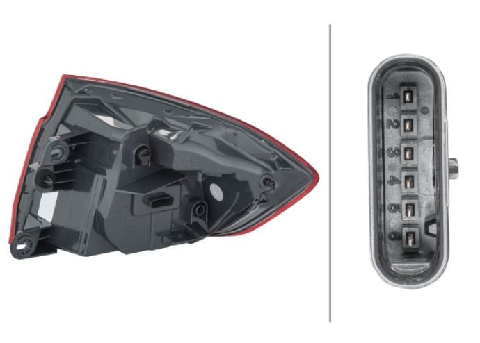 Stop, lampa spate BMW Seria 3 (F30/F80), 08.2015-12.2019 model M-SPORT, SEDAN, partea Stanga, HELLA, LED; fumuriu; exterior; fara marcaj "BMW"