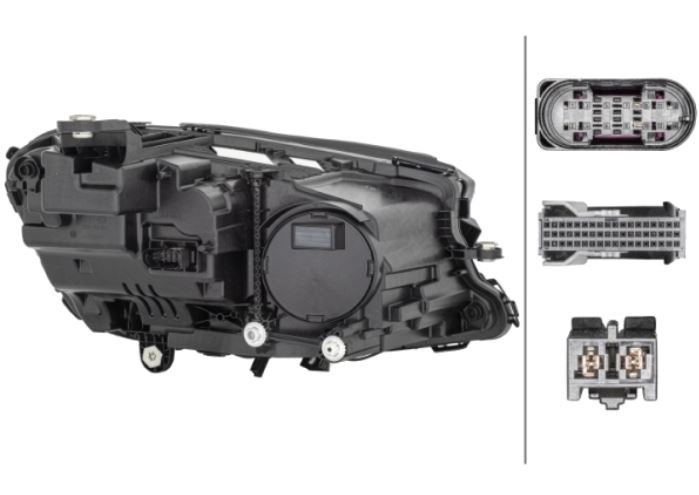 Far MERCEDES Clasa E (W213). 07.2020-, partea Stanga, HELLA, LED; electric; fara unitate control LED; cu motor; LED; fara a intoarce sistemul de iluminat