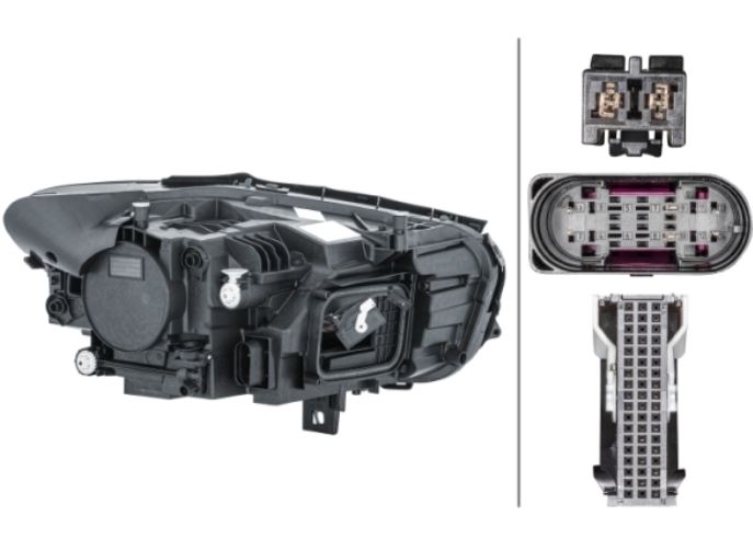 Far MERCEDES Clasa B (W247), 12.2019-, partea Dreapta, HELLA, LED; electric; cu motor; cu unitate control LED; LED; fara marcaj "MERCEDES-BENZ"