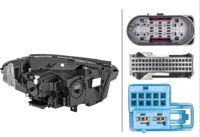 Far MERCEDES Clasa GLA (H247), 06.2020-, partea Stanga, HELLA, cu lumina dinamica pentru viraje; cu lumina viraje statica, 6 functii; fara marcaj MERCEDES-BENZ; marcaj Multibeam LED, fara unitate control LED; cu modul LED, Tip : Multibeam LED