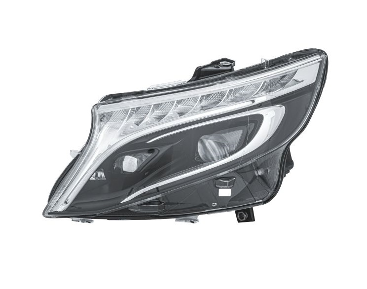 Far MERCEDES Clasa V/Vito (W447), 04.2014-, partea Stanga, HELLA, cu sistem iluminat in curba; cu "lumina timp de zi" tip LED; LED; electric; negru; fara unitate control LED; cu motor; LED; fara marcaj "MERCEDES-BENZ"