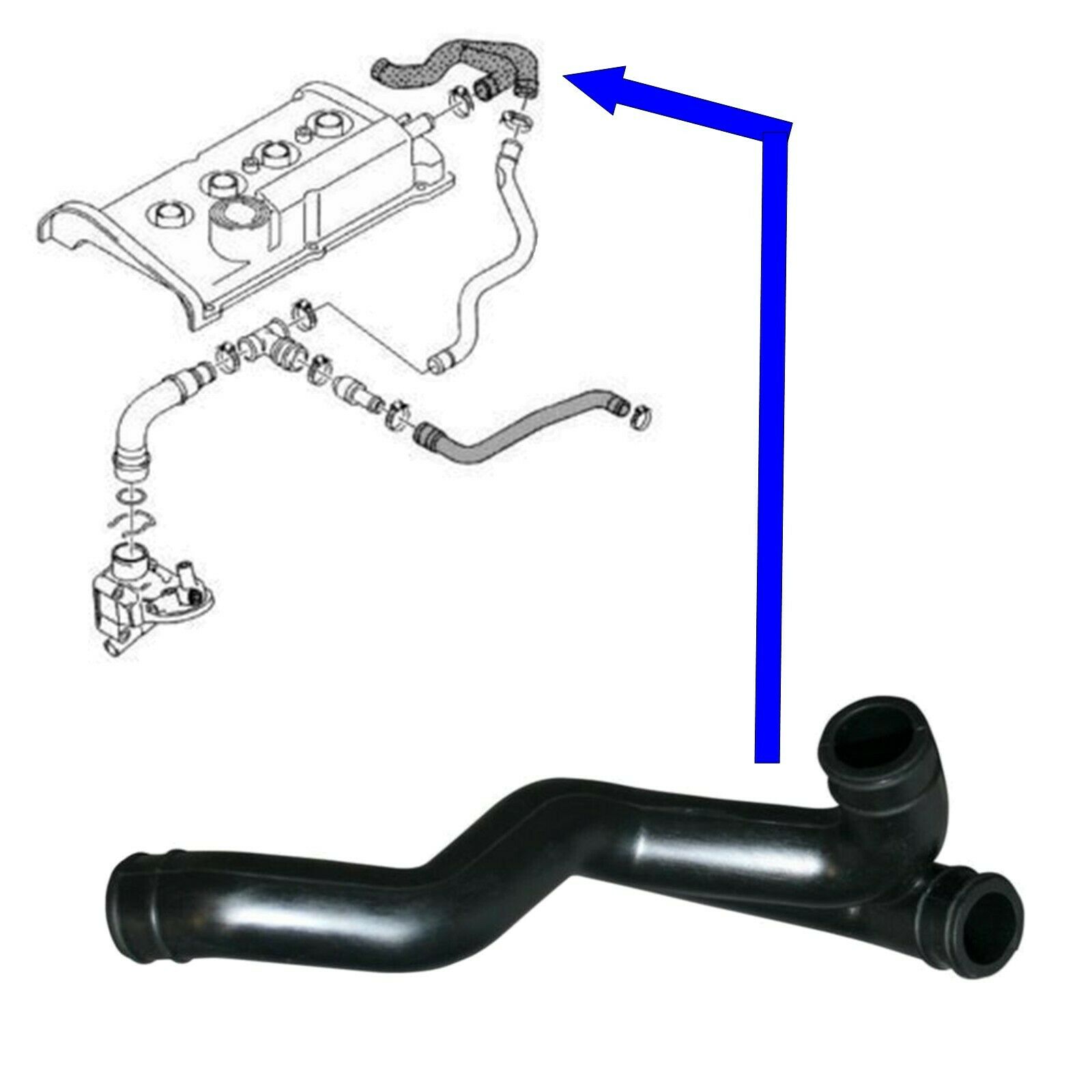 Furtun aerisire arbore cotit, Audi A3 (8l1), 1996-2006, Tt, 1998-2006, Seat Leon (1m), 1999-2006, Toledo 1m, 1998-2006, Skoda Octavia I (1u), 1996-2010, Vw Bora (1j), Golf Iv, New Beetle, 1998-2010 Motorizare 1,8,