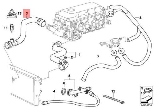 Furtun radiator Bmw Seria 3 E46, 1998-2006 Motor 1,6/1,8/1,9/2,0 Benzina, Cauciuc, OE: 11531436409,