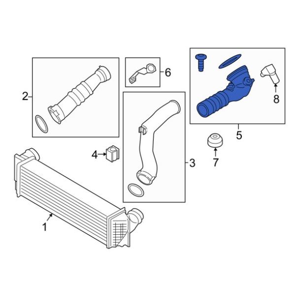 Furtun filtru aer Bmw Seria 6/ Gran Coupe F0seria 6/F12/F13, 03.2012-10.2018; X5 F15, 2013-2018; Xseria 6 F16, 2013-2019 Motor 3.0 Rseria 6 T, Plastic, Cu Senzor, OE: 13718626487,