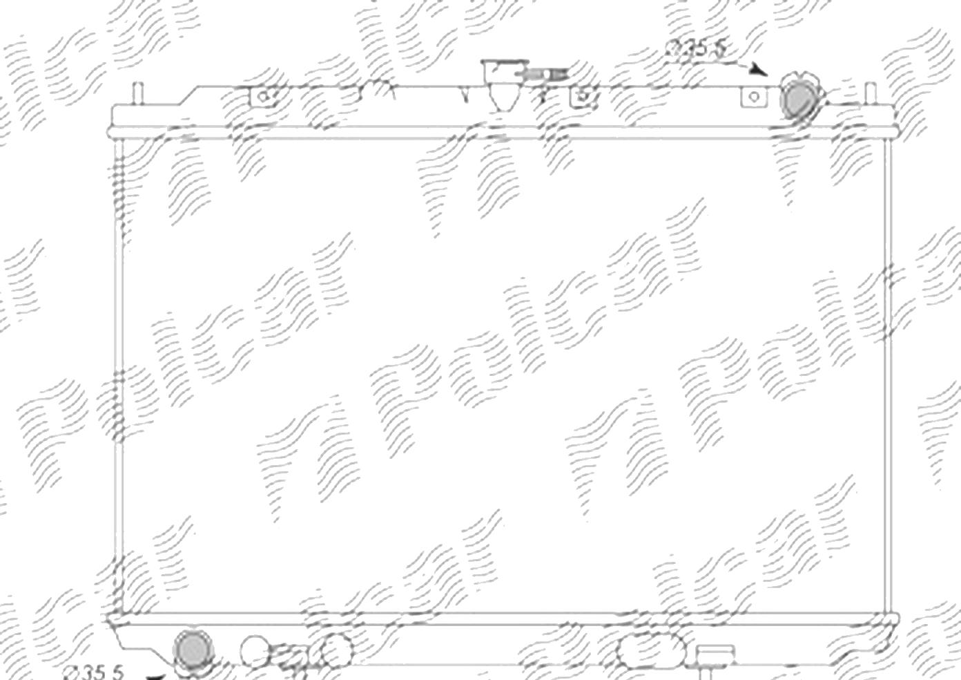 Radiator apa Nissan Almera Tino, 2000-2006 Motor 2.2 Dci; 2.2 Di, Aluminiu/Plastic Brazat, 698x395x16, OE: 21410bu100; 21410bu101,