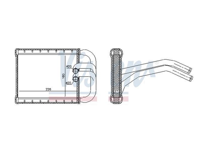 Radiator Incalzire Kia Carens, 2013- Motor 1.6/2.0; 1.7 Crdi Aluminiu/Aluminiu Brazat, Oem/Oes (Halla/Hannon), Oe : 97138a4000,