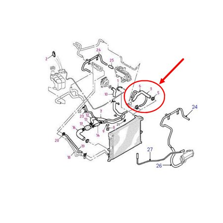 Furtun radiator Land Rover Defender, 1998-; Discovery, 1998-2016 Motor 2,5 Td5/Td, Cauciuc, OE: Peh101080; Peh101410,