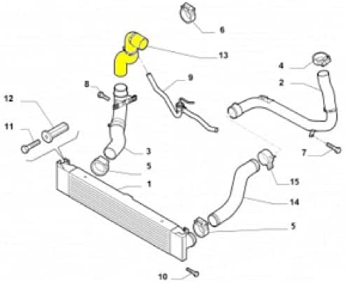 Furtun intercooler Citroen Jumper, 2006-05.2011, Fiat Ducato, 2006-05.2011, Peugeot Boxer, 2006-05.2011 Motor 2.2 Multijet; 2.2 Hdi, Cauciuc, 52/52 Mm, OE: 0382ka; 1350777080,