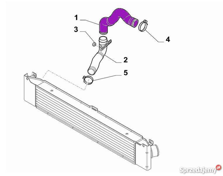 Furtun intercooler Fiat Ducato, 06.2011-2014; Ducato, 2014- Motor 2.3 Multijet; 2.3 Jtd, Cauciuc, 60/60 Mm, OE: 1366817080,