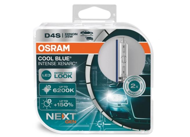 Set becuri D4S OSRAM 66440CBNHCB 12/24V; 35W; COOL BLUE INTENSE (NextGen); cu pana 150% mai multa lumina; P32d-5; Omologare: ECE; pana la 3000 h; Fascicul luminos [lm]:3200; Culoare temperatura [K]:6200,