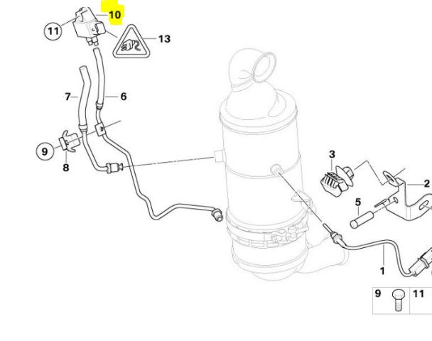 Senzor presiune evacuare, Citroen Berlingo C2 C3 C4 C5 C6 C-Crosser Ds3, Ds4, Ds5 Jumpy Xsara Picasso, Fiat Scudo, Ulysse, Lancia Phedra, Mini (R56/R55), Mitsubishi Outlander, Peugeot,