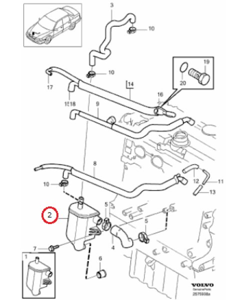 Separator ulei, Volvo 850, 1991-1997, C70, 03.1997-10.2005, S40, 1995-2004, S60, 2000-2010, S70, 1996-2000, S80, 1998-2008, V40, 1995-2004, V70, 1995-2000, V70, 1999-2008, Xc70 1997-2007, Xc90, 2002-2015 Motor 1.6, 1.8, 1.9; 2,0; 2,3; 2,4; 2,5,