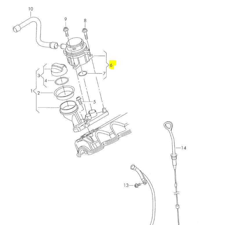 Separator ulei, Vw Crafter, 04.2006-12.2016 Motor 2.5 Tdi,