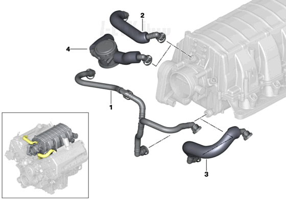 Separator ulei, Bmw Seria 5 E60/E61 2001-2010, Seria 6 E63/E64 2003-2010, Seria 7 (E65, E66, E67), 2001-2009, X5 (E53), 2000-12.2006 Motor 545 I, 645 Ci, 735 I, Li, 745 I, Li, 4.4 I, 4.8 Is,