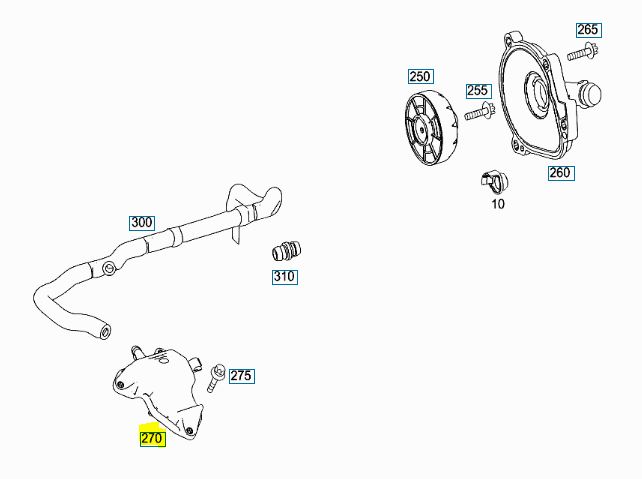 Separator ulei, Mercedes Clasa C (W204/W203/S203/S204/Cl203), Clk (C209/A209), Cls (C219), 2004-, Clasa E (W211/W212/A207/C207; S211/S212), X204, Cl203, W164, W251, V251, W221, R230, R171, Sprinter 2006-2018, Vito (W639), Motor 2,5; 3,0; 3,5 Benzina
